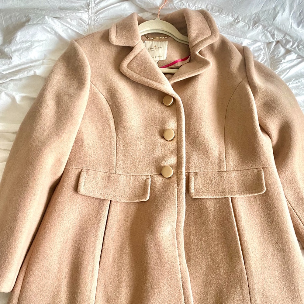 Kate Spade Camel Single Breasted Coat